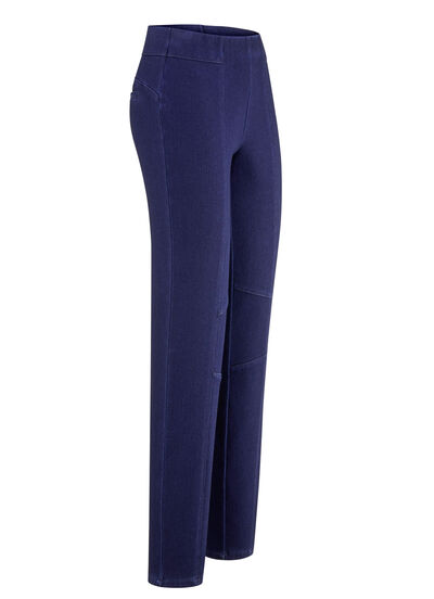 Jerseybyxor i denim-look, , large