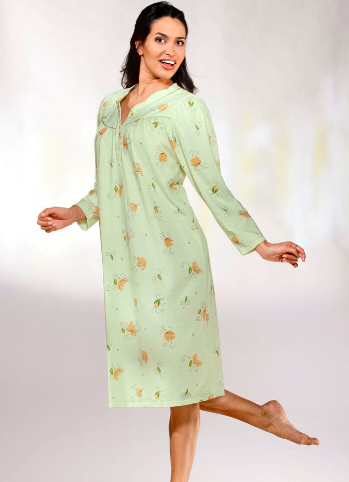 Nattlinne i tv&aring;-pack, l&aring;ng &auml;rm med knappsl&aring; 