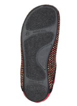 Laurina, klassiska damtofflor, med uttagbar fotb&auml;dd SVART-R&Ouml;D-F&Auml;RGERIGT