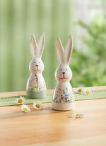Ett par kaniner, set om 2, gjorda av h&ouml;gkvalitativ keramik 