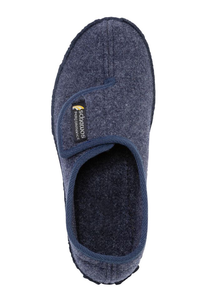 Tofflor i ullfilt med anatomiskt formad fotb&auml;dd MARINE