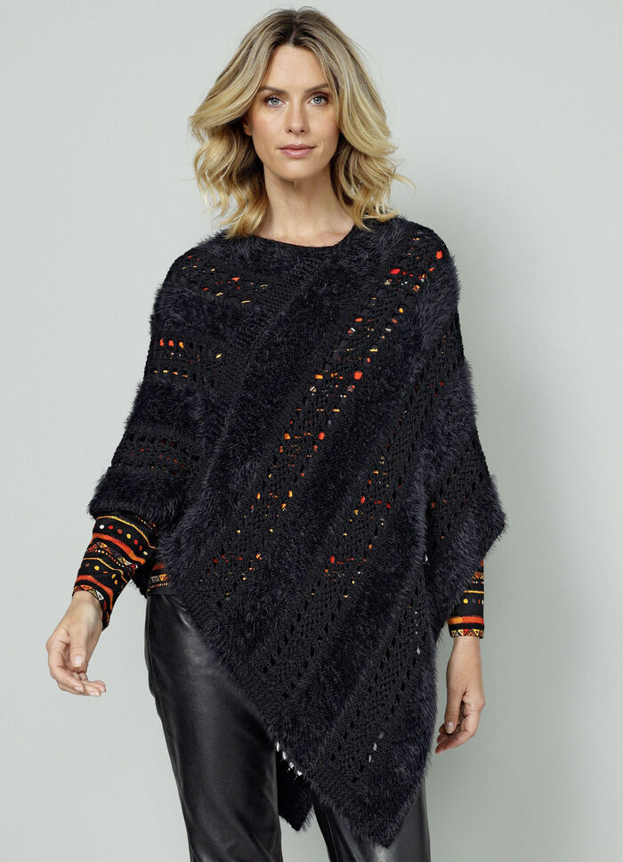 Poncho i garnmix 