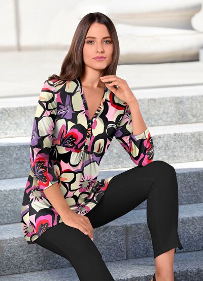 Skjorttunika med f&auml;rgsprakande tryck 