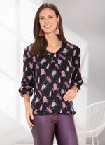 Tunika med bl&auml;ckstr&aring;letryck 