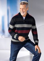 Randig troyer med st&aring;krage i 2 f&auml;rger 