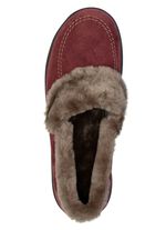 ELENA EDEN, varma damtofflor, bredd H, med lammskinn BORDEAUX