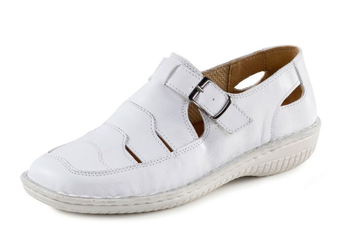 ELENA EDEN tofflor med luftiga &ouml;ppningar VIT