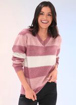 Tröja i mycket fluffigt material ROSENTRÄS ROSÉ