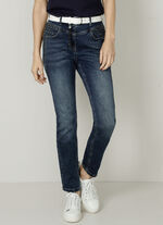 Jeans med strass och dekorativa sömmar 