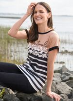 Skjorta med blandade m&ouml;nster 