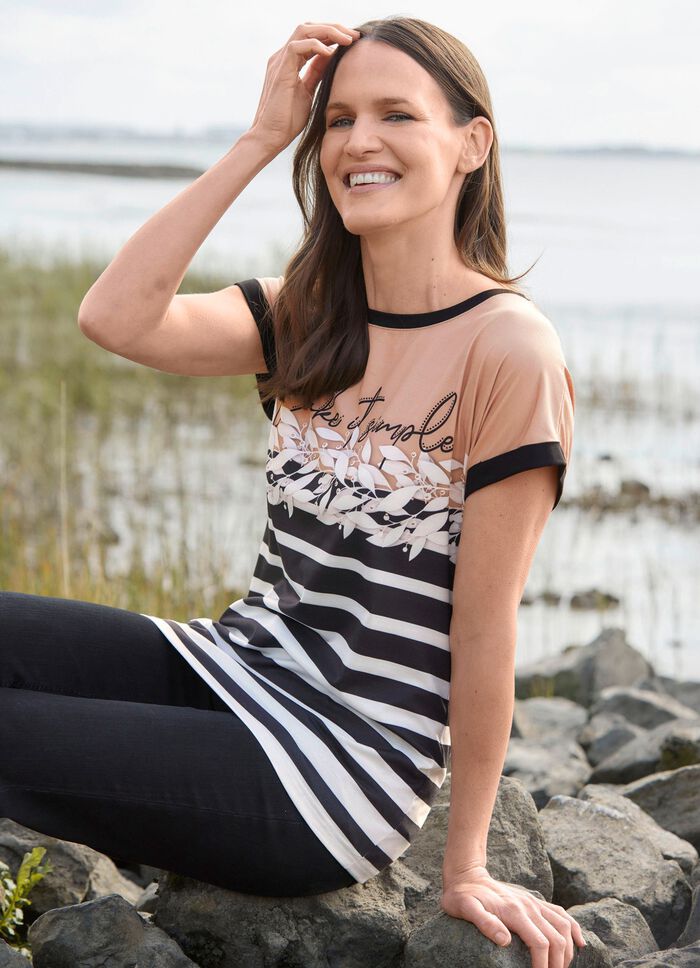 Skjorta med blandade m&ouml;nster 