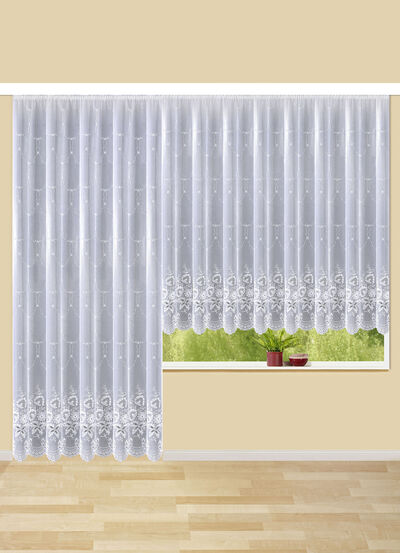 Rullgardin med Plauen-broderi och universalskena 