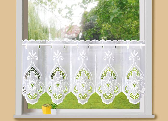 Kort blindblomma med stavgenomdragning VIT