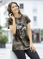 Skjorta i batiklook i 2 färger KHAKI BATIK