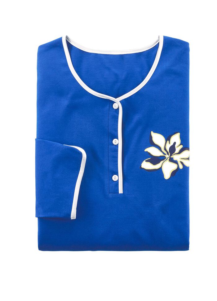 Tv&aring;-pack nattskjortor, enf&auml;rgad och helt&auml;ckande design med knappsl&aring; 