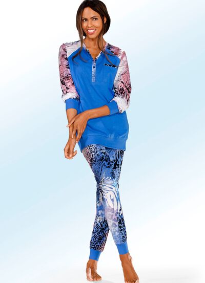 Pyjamas med br&ouml;stficka och l&aring;ng &auml;rm 