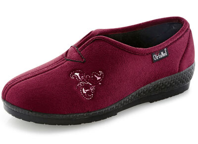 Klassiska damtofflor, bredd H, med broderi, , large