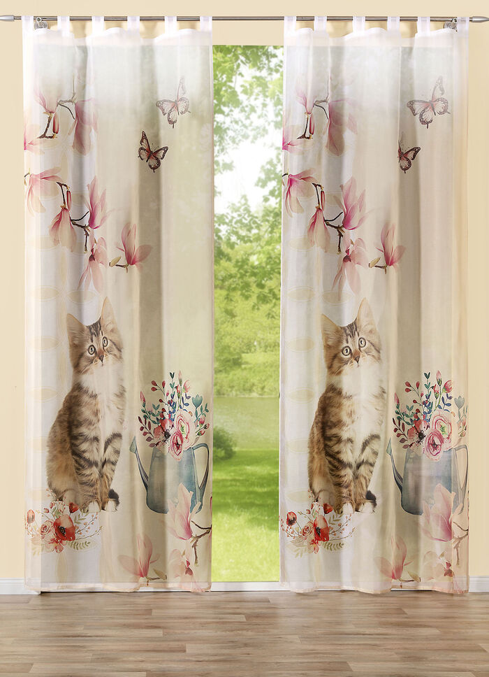 Digitaltryckta gardiner och mörkläggningsgardiner med kattmotiv 