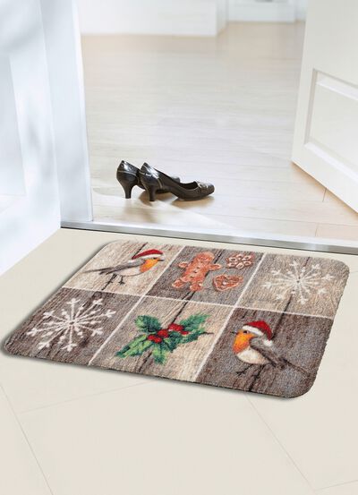 Patchwork d&ouml;rrmatta med halkfri latexbaksida 