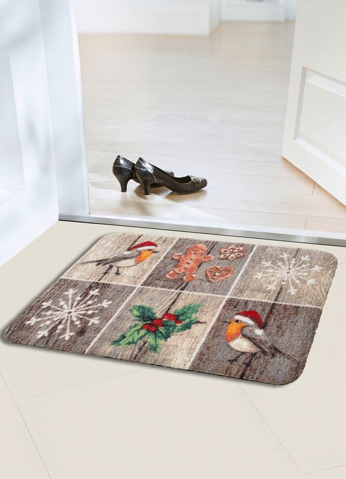 Patchwork d&ouml;rrmatta med halkfri latexbaksida 