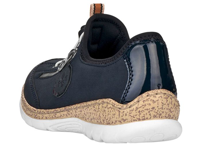 Rieker, sportiga damsneakers, med MemoSoft-innersula M&Ouml;RKBL&Aring;