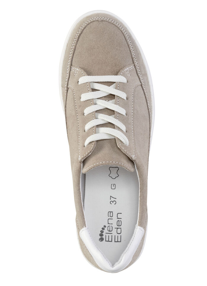 ELENA EDEN sneakers med snörning av mocka SAND