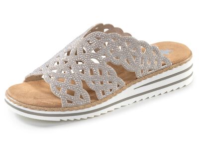 Rieker, eleganta damslippers med luftiga utsk&auml;rningar 