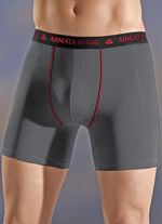 Fyrapack byxor, med elastiskt midjeband, kontrasterande sömmar 2X SVART-RÖD, 2X GRÅ-RÖD