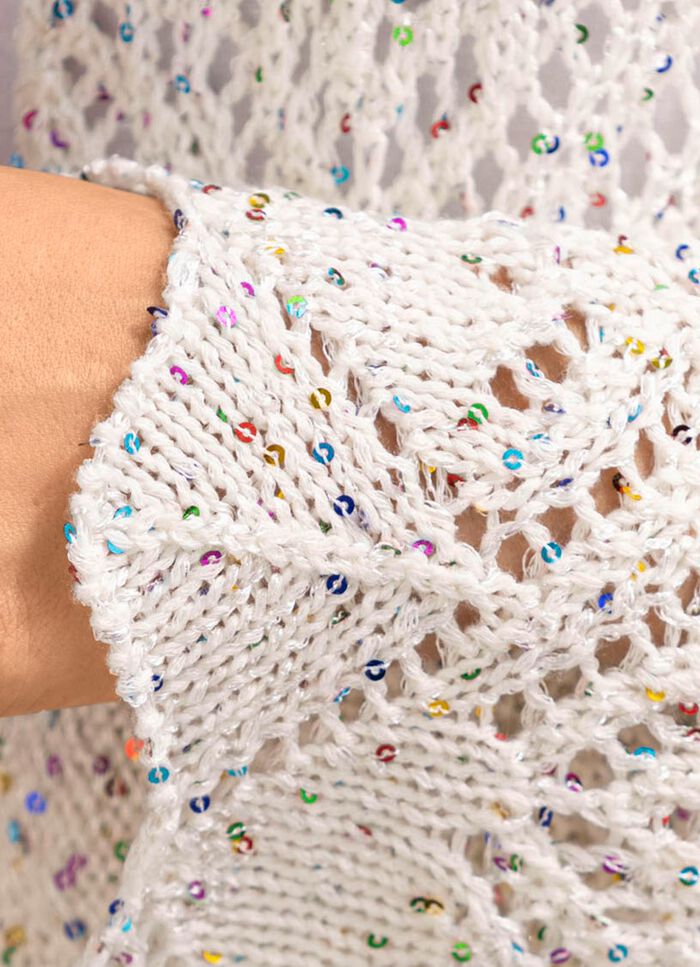 Kofta med paljettgarn 