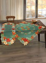 H&ouml;stlig bords- och rumsdekoration med bladmotiv GR&Ouml;N-F&Auml;RGERIGT