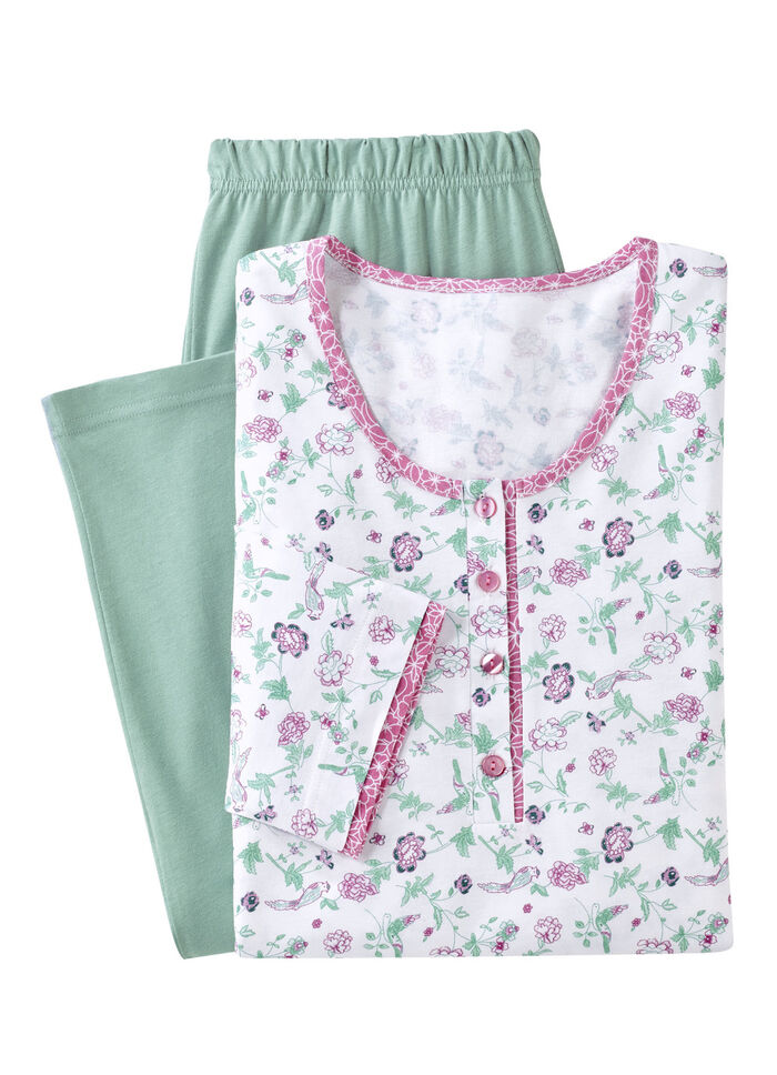 Pyjamas med heltäckande design och knappslå, 