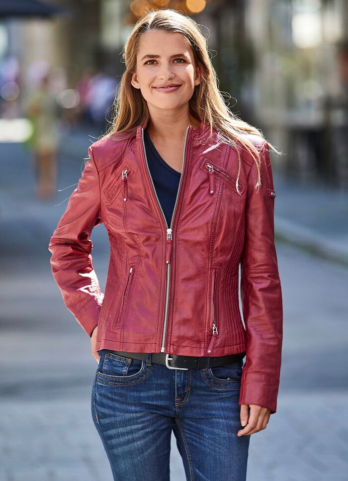 Kort skinnjacka fr&aring;n "Cabrini" 