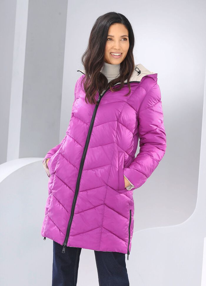 V&auml;ndbar kort jacka med fast huva 