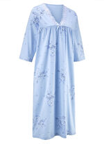 Nattlinne, 3/4-långa ärmar och V-ringning LJUS BLÅ-FÄRGIG