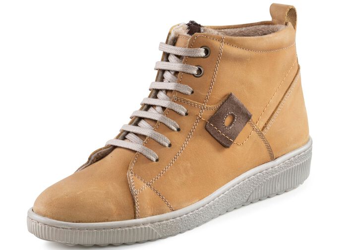 ELENA EDEN skosko med sn&ouml;rning av nubuckl&auml;der, med l&auml;derapplikation 