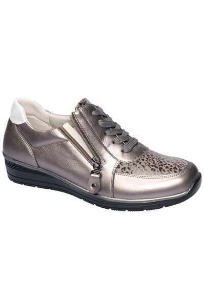 Komfortsneakers i läderlook 