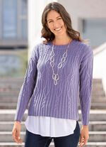 Blusf&aring;ll av fin viskosjersey VIT