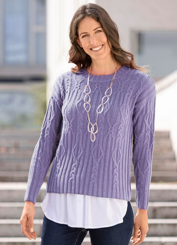 Blusf&aring;ll av fin viskosjersey VIT