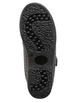 Ankelboots i textil med ett subtilt fiskbensmönster ANTHRAZIT