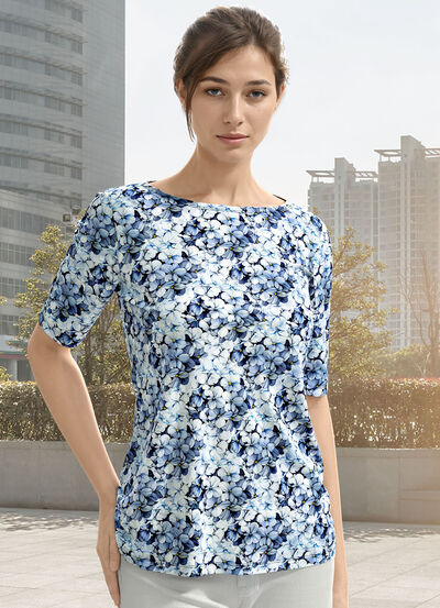 Skjorta med platt halsringning 