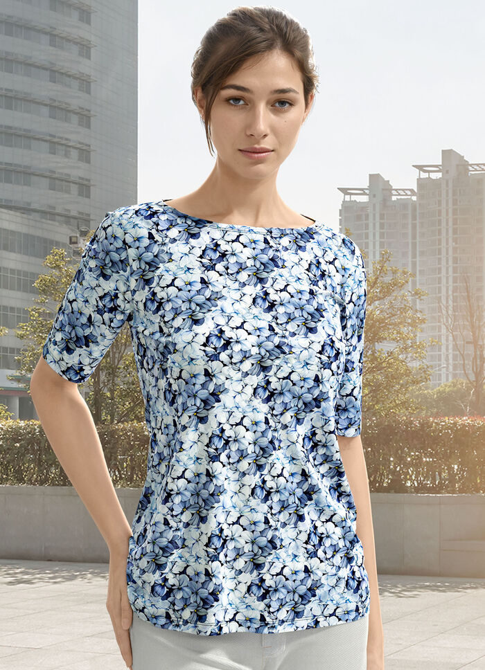 Skjorta med platt halsringning 