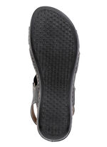 ELENA EDEN sandal av nappaläder med metalldekor SVART