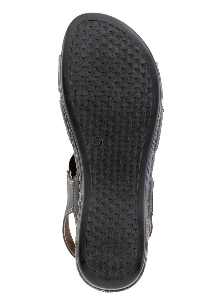 ELENA EDEN sandal av nappaläder med metalldekor SVART