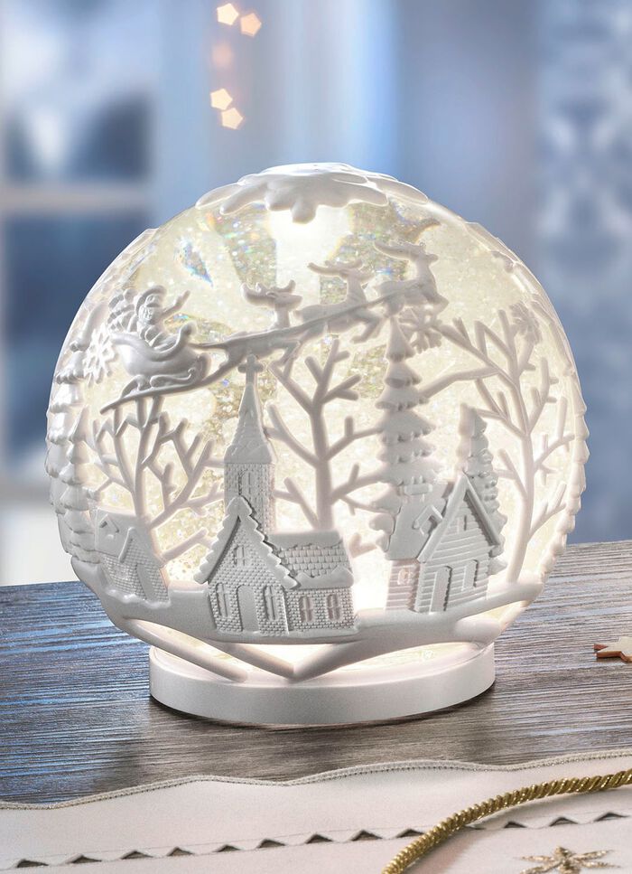 Batteridriven LED sn&ouml;glob med automatiskt sn&ouml;fall 