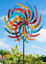 Dubbel metall tricolor vindturbin 