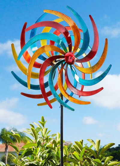 Dubbel metall tricolor vindturbin 