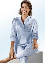 Pyjamas, långa ärmar med knappslå och muddar, 