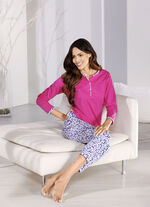 Tvåpack långärmade pyjamasar med knappslå 