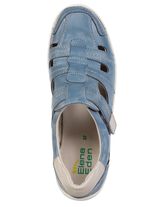 ELENA EDEN, somriga damtofflor, bredd H, med avtagbar fotb&auml;dd BLAU-ECRU