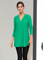 Skjorttunika med V-ringning GRÖNT
